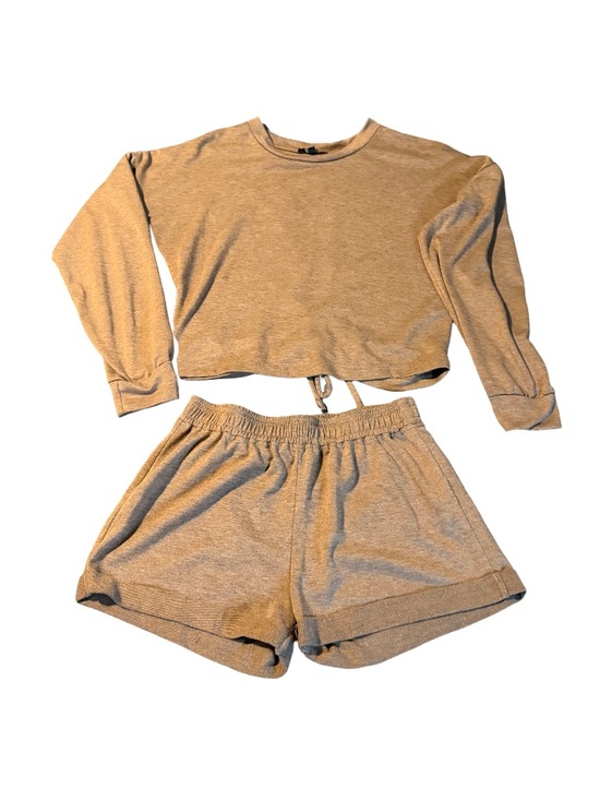 Willow Other - Willow Neutral Brown Cropped Sweatshirt Top with Shorts Size Small